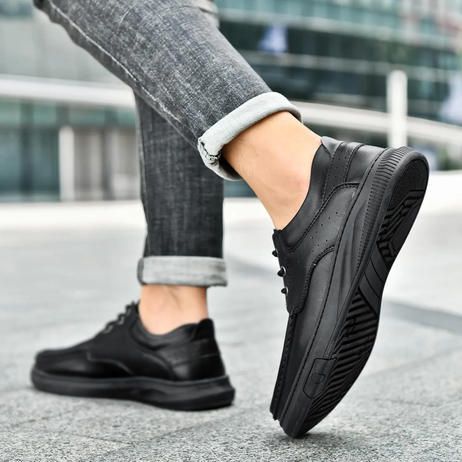 Mens Soft Walking Driving Shoes Genuine Leather Lightweight Breathable Casual Slip on Loafers