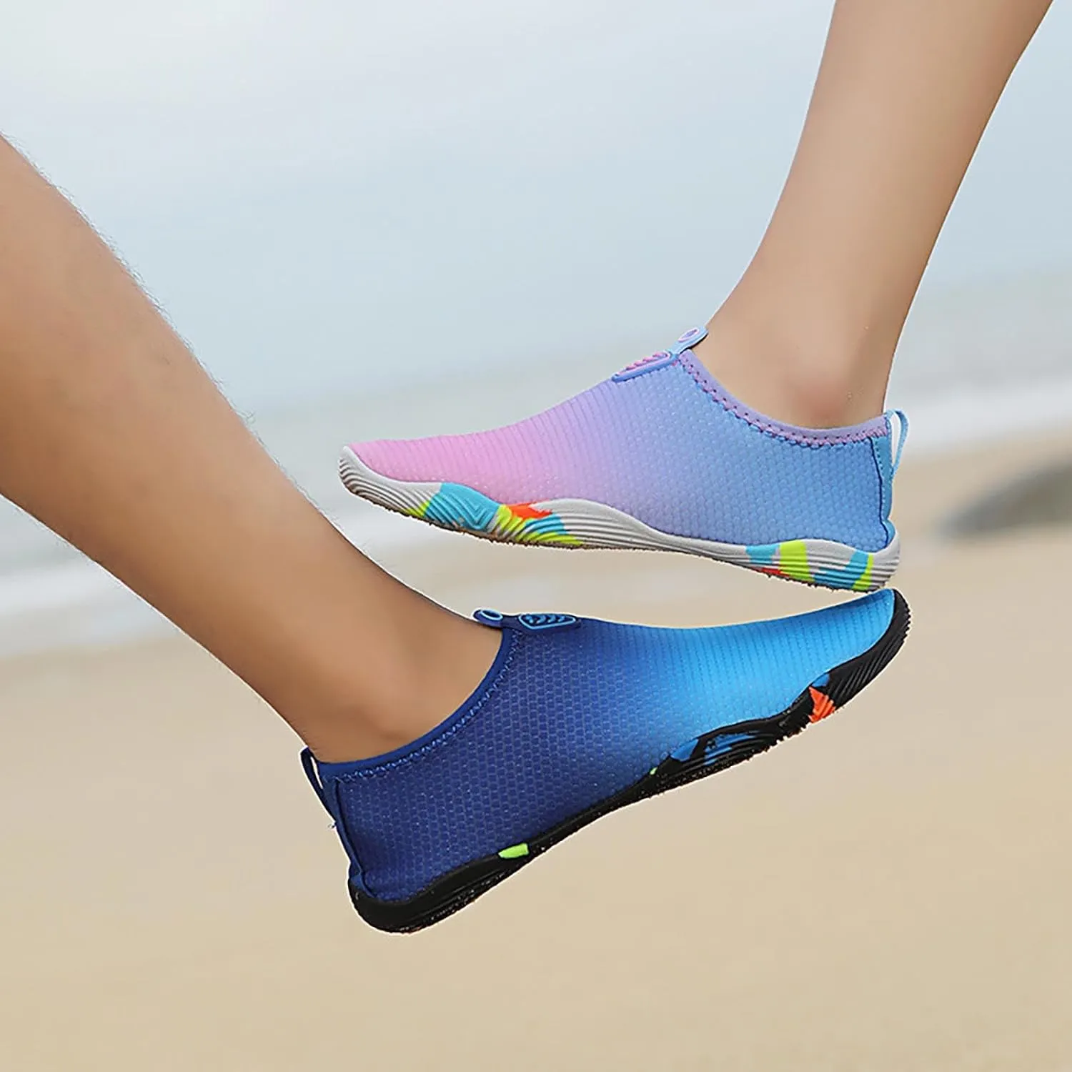 Mens Water Shoes Wide Width Breathable Barefoot Shoes Wide Feet Beach Sports Quick Dry for Boating Fishing Diving Surfing