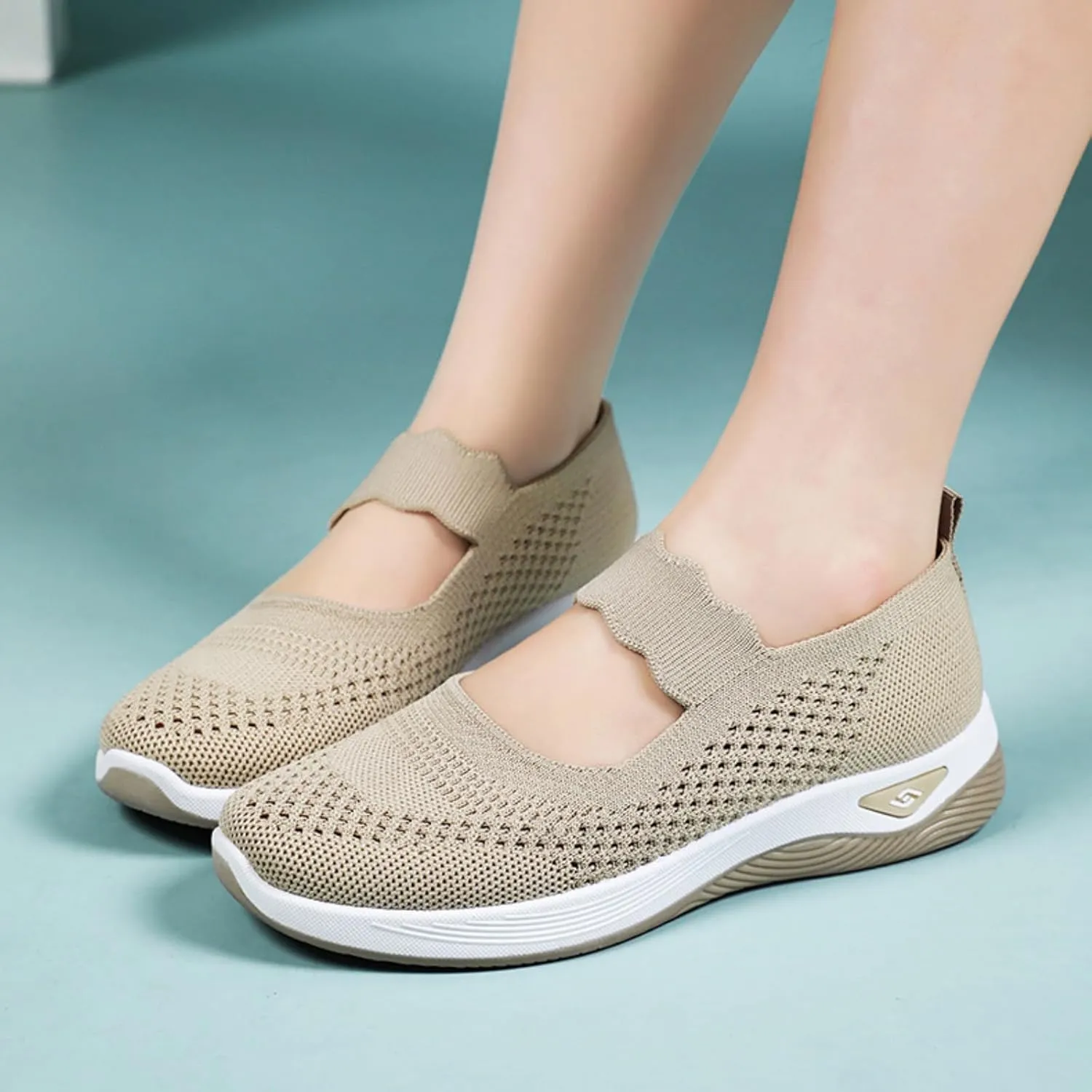 Mmoneyake Orthopedic Shoes for Women Walking Shoe Orthopedic Breathable Soft Shoes Diabetic Foam Shoe Hands Free Slip On Sneakers with Arch Support Indoor Outdoor Casual Sneakers
