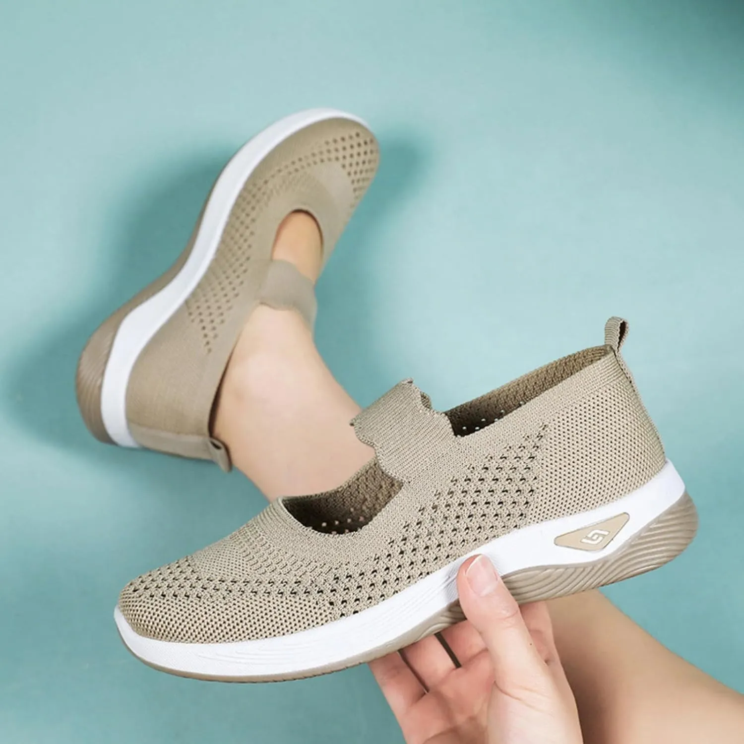 Mmoneyake Orthopedic Shoes for Women Walking Shoe Orthopedic Breathable Soft Shoes Diabetic Foam Shoe Hands Free Slip On Sneakers with Arch Support Indoor Outdoor Casual Sneakers