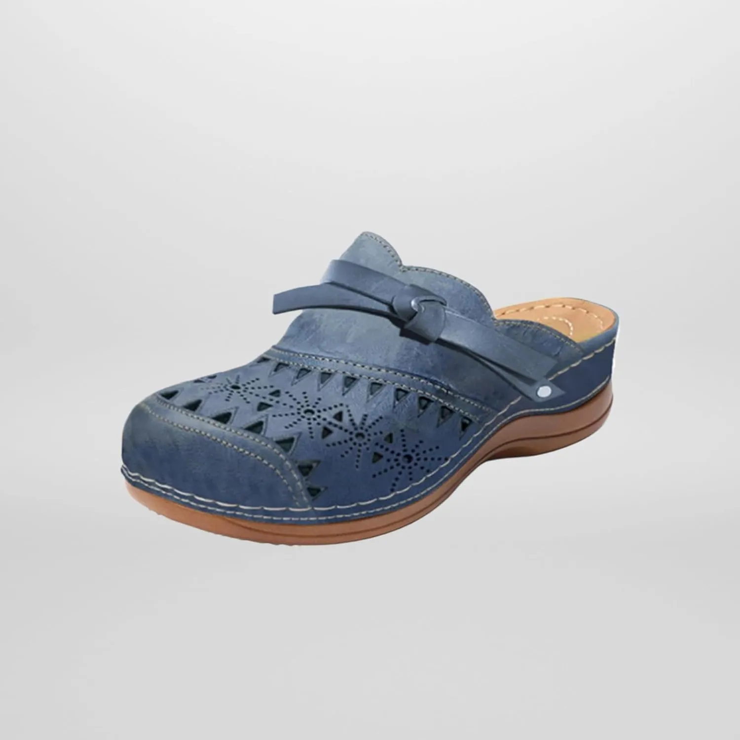 Mules for Women Hollow Out Closed Toe Slip On Slippers Comfort Orthopedic Sandals Arch Support Outdoor Beach Slippers Breathable Backless Walking Sandals Summer Platform Sandal