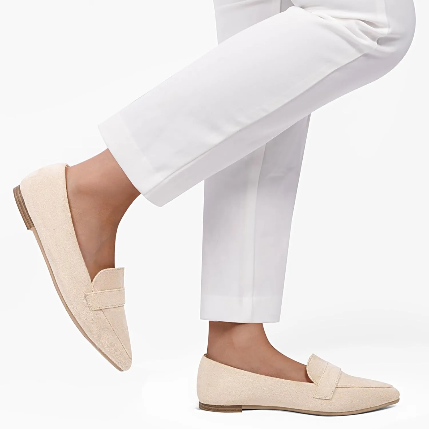 MUSSHOE Women's Flats, Comfortable Pointed Toe Flats for Women Soft Suede Women's Loafers & Slip-ons for Work Dating and Casual