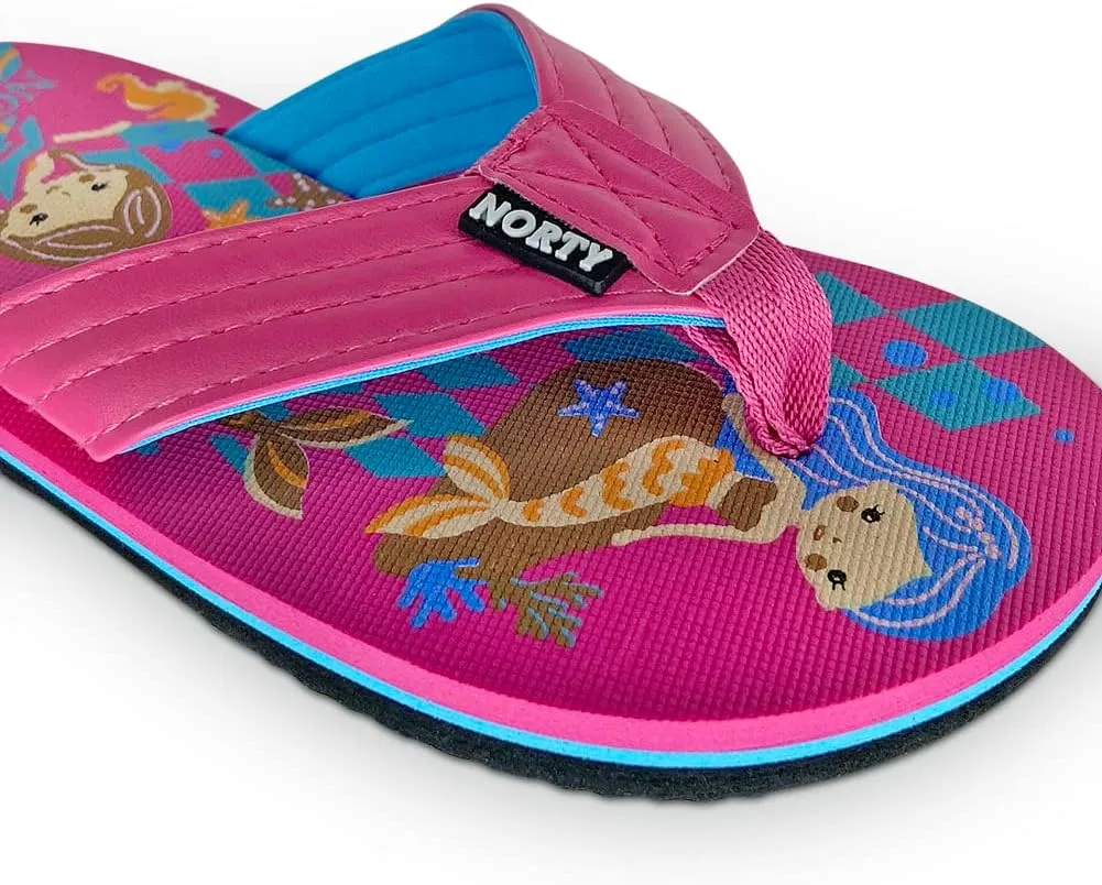 NORTY Boy's Girl's Flip Flop for the Beach, Pool, Everyday - Runs One Size Small