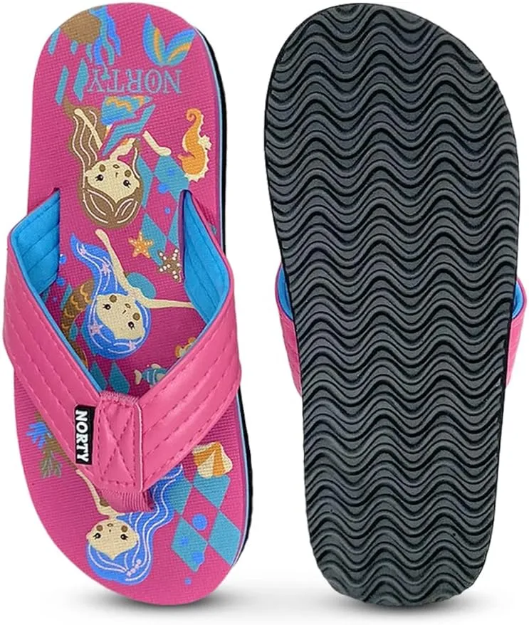 NORTY Boy's Girl's Flip Flop for the Beach, Pool, Everyday - Runs One Size Small