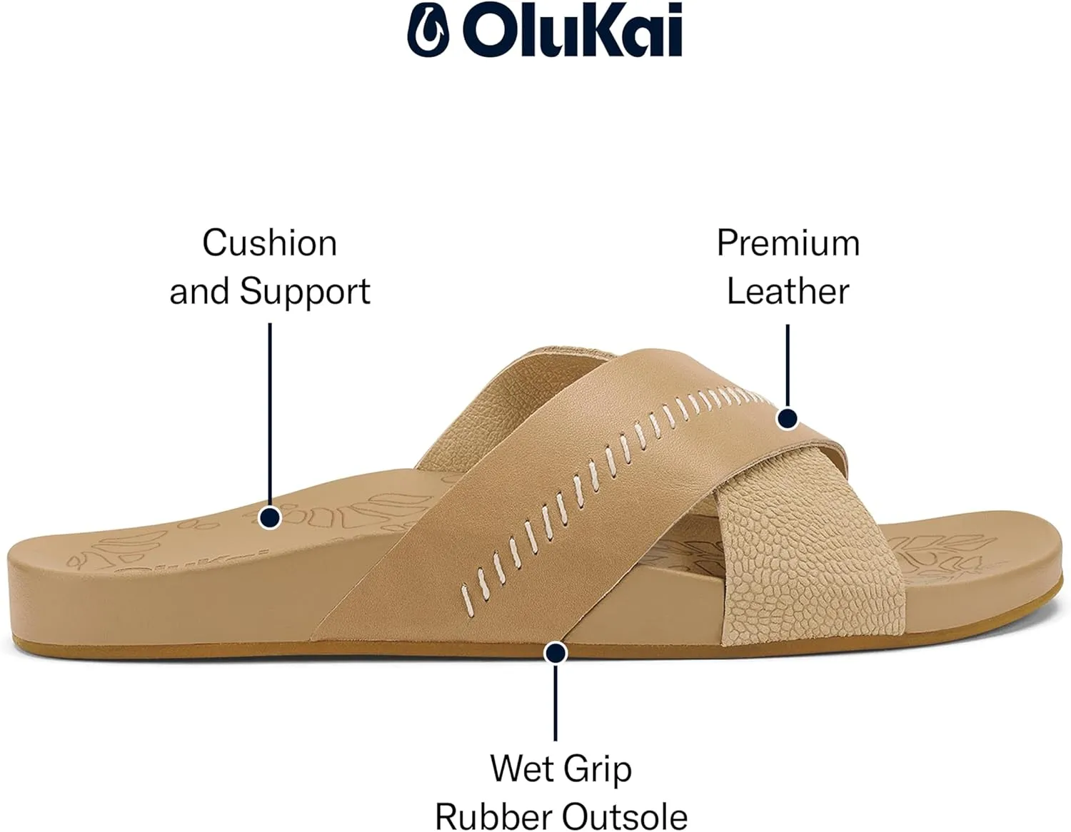 OLUKAI Kipe‘a 'Olu Women's Slide Sandal, Everyday Stylish Shoe, All-Day Wear & Comfortable Fit