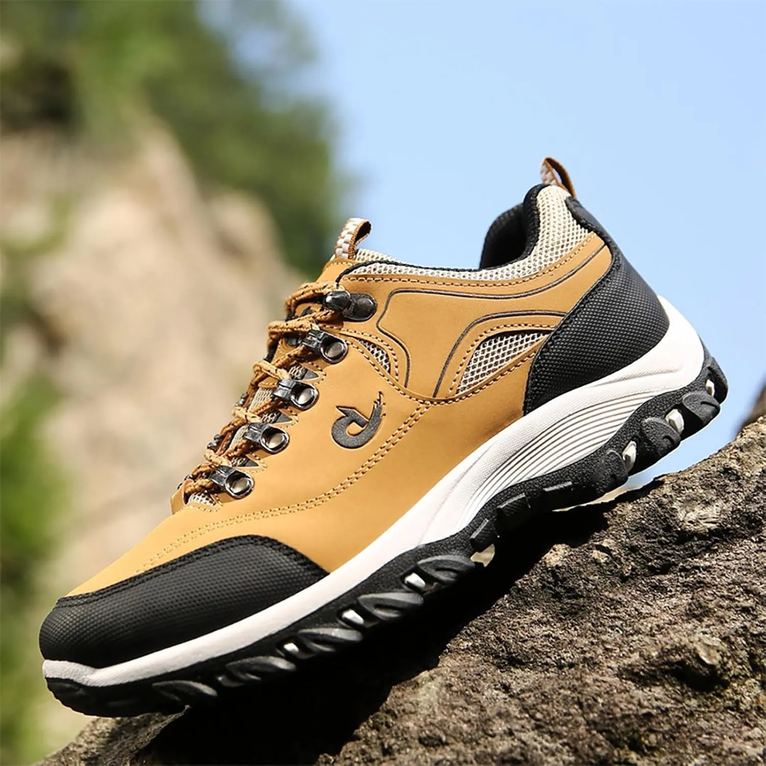Orthopedic Hiking Shoes Men Waterproof Work Shoes Breathable Outdoor Walking Shoes Casual Non Slip Shoes