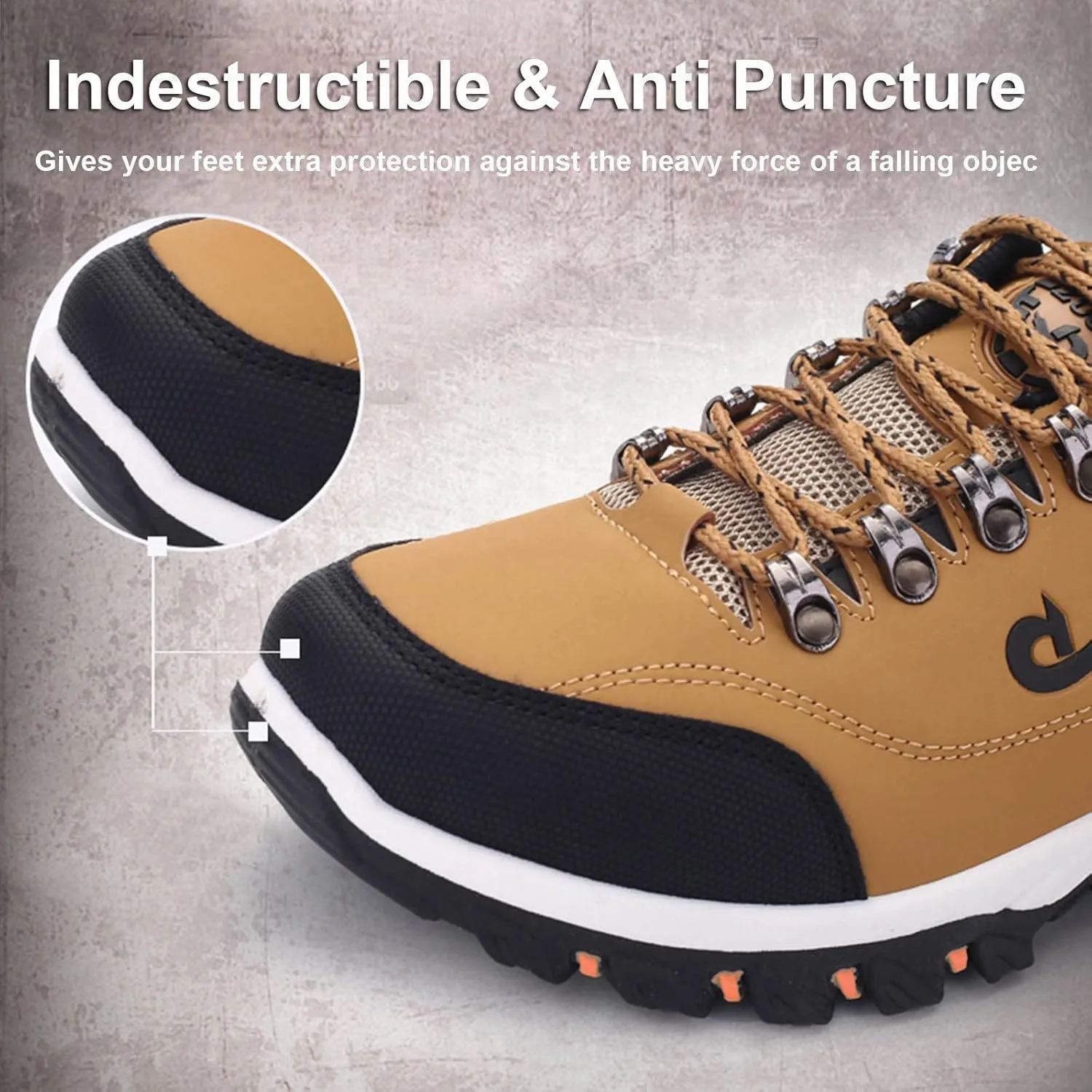 Orthopedic Hiking Shoes Men Waterproof Work Shoes Breathable Outdoor Walking Shoes Casual Non Slip Shoes