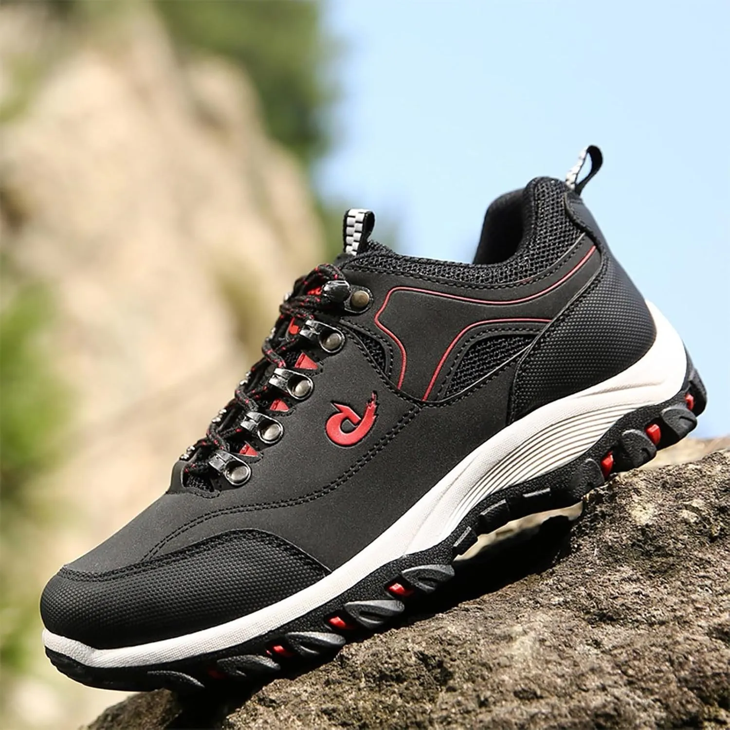 Orthopedic Hiking Shoes Men Waterproof Work Shoes Breathable Outdoor Walking Shoes Casual Non Slip Shoes