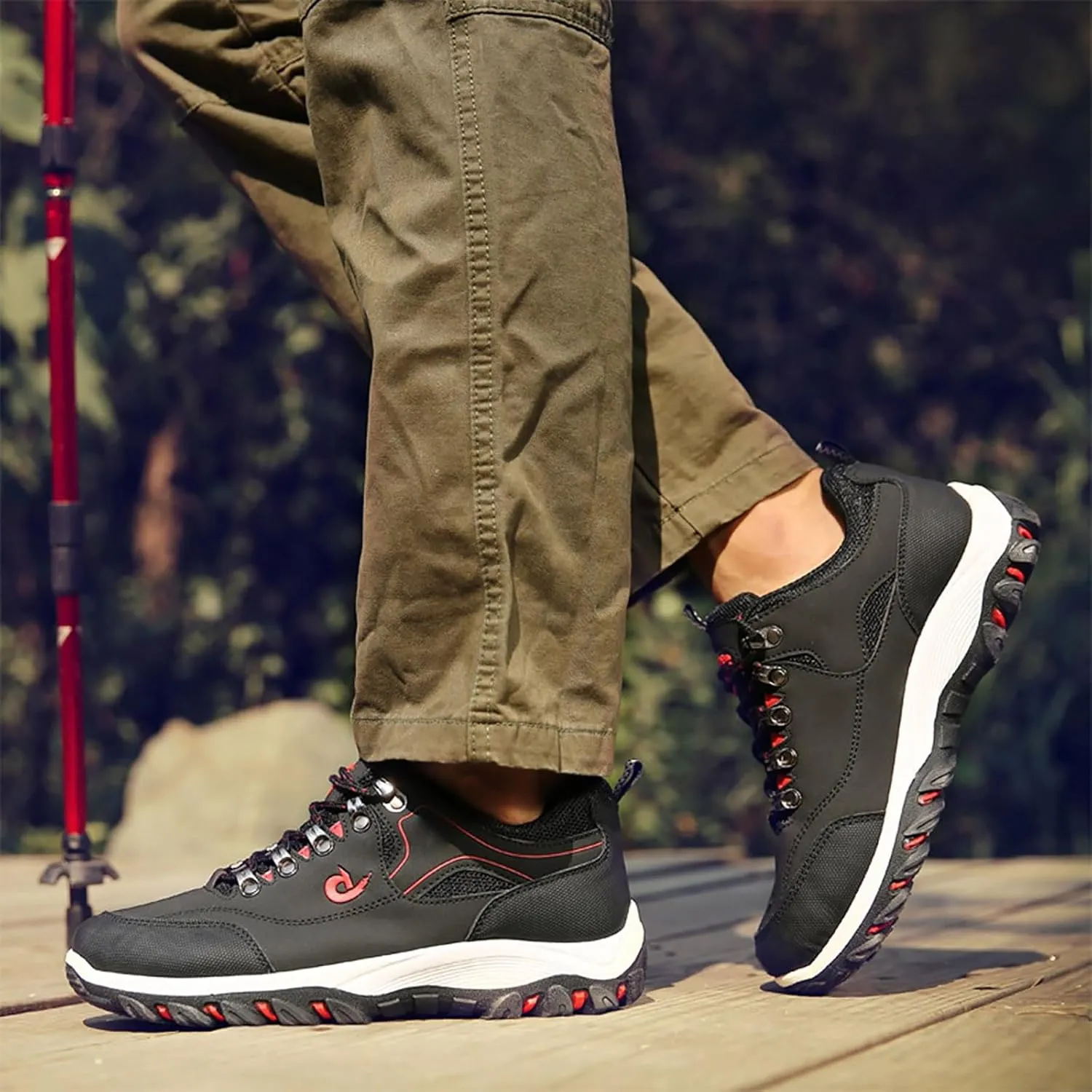 Orthopedic Hiking Shoes Men Waterproof Work Shoes Breathable Outdoor Walking Shoes Casual Non Slip Shoes