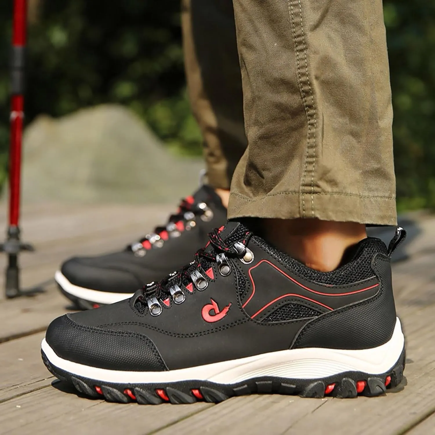 Orthopedic Hiking Shoes Men Waterproof Work Shoes Breathable Outdoor Walking Shoes Casual Non Slip Shoes