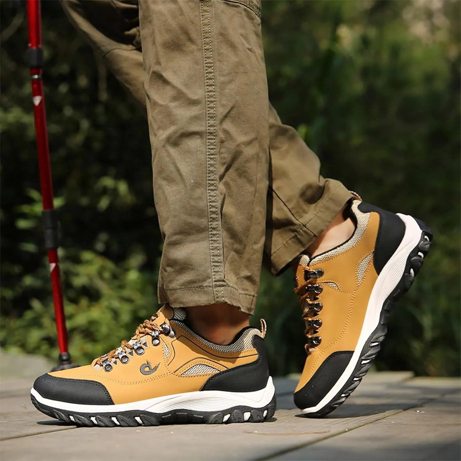 Orthopedic Hiking Shoes Men Waterproof Work Shoes Breathable Outdoor Walking Shoes Casual Non Slip Shoes