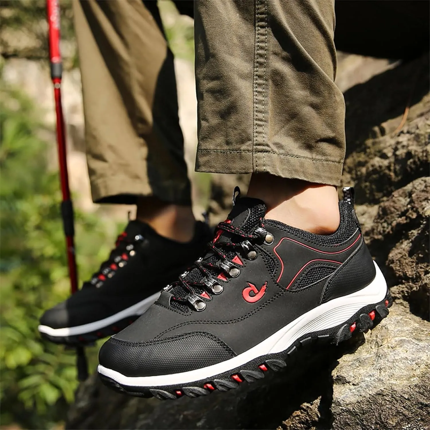 Orthopedic Hiking Shoes Men Waterproof Work Shoes Breathable Outdoor Walking Shoes Casual Non Slip Shoes