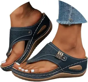 Orthopedic Sandals For Women 2025 Comfortable Casual Dressy Summer Slippers Flat Heel Beach Orthotic Thong Flip Flops