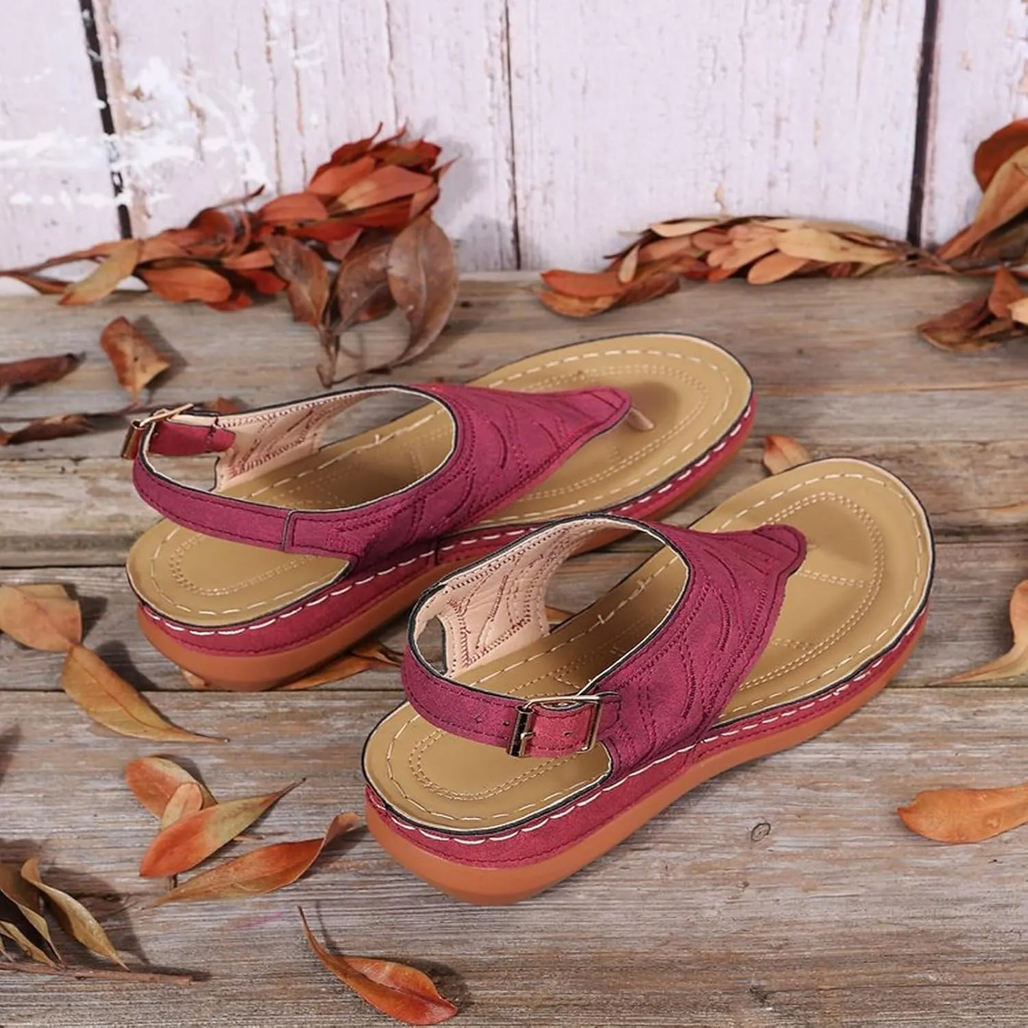 Orthopedic Sandals for Women Comfortable Walking Summer Sandals with Arch Support Wedge Sandals 2025 Flip Flops Sandals Platform Dressy Slip on Thong Shoes Fashion Beach Dress Vacation