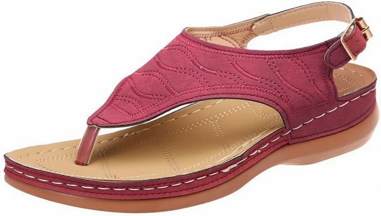 Orthopedic Sandals for Women Comfortable Walking Summer Sandals with Arch Support Wedge Sandals 2025 Flip Flops Sandals Platform Dressy Slip on Thong Shoes Fashion Beach Dress Vacation