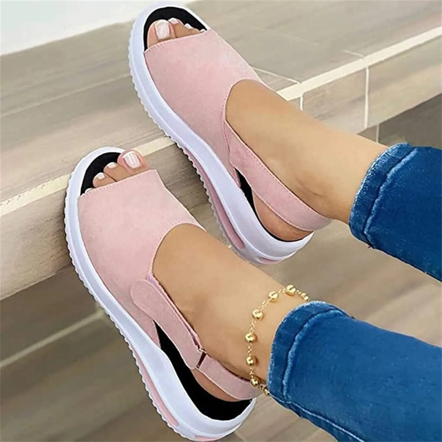 Orthopedic Sandals For Women Dressy Platform Wedges Sandals Ankle Strap Summer Dress Shoes Casual Beach Walking Shoe
