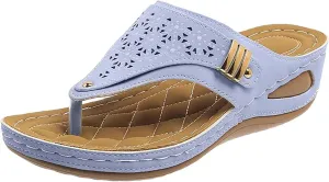 Orthopedic Sandals for Women,Women Orthotic Wedge Sandal,Breathable Mesh Hollow Sports Sandal,Comfortable Walking Shoes Anti-Slip Arch Support Wedges Sandals Summer Beach Shoes