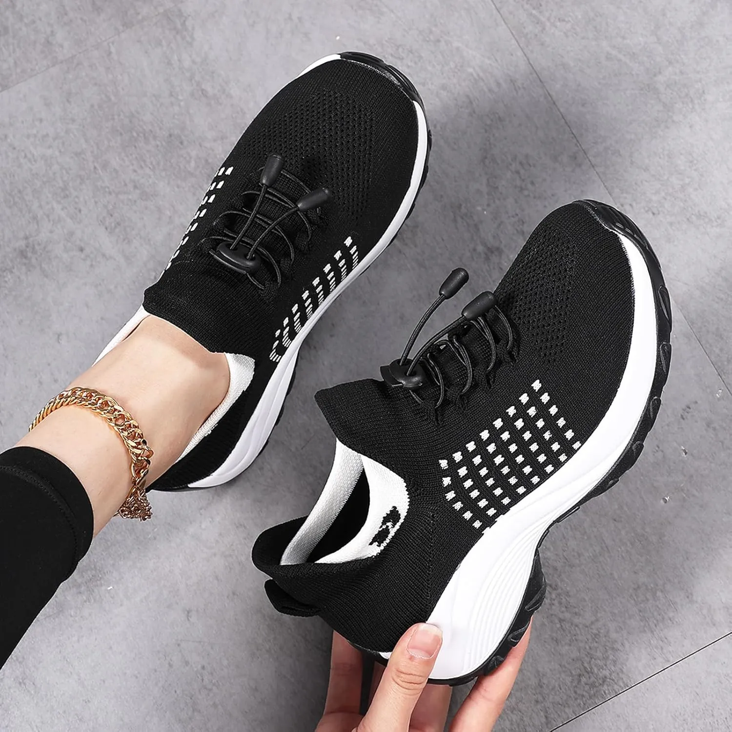 Orthopedic Shoes for Women Comfort Wear Orthowear Shoes Wide Width Slip On Walking Tennis Sneakers Plantar Fasciitis Bowling Shoe Mesh Athletic Style for Bowlers Breathable Lightweight