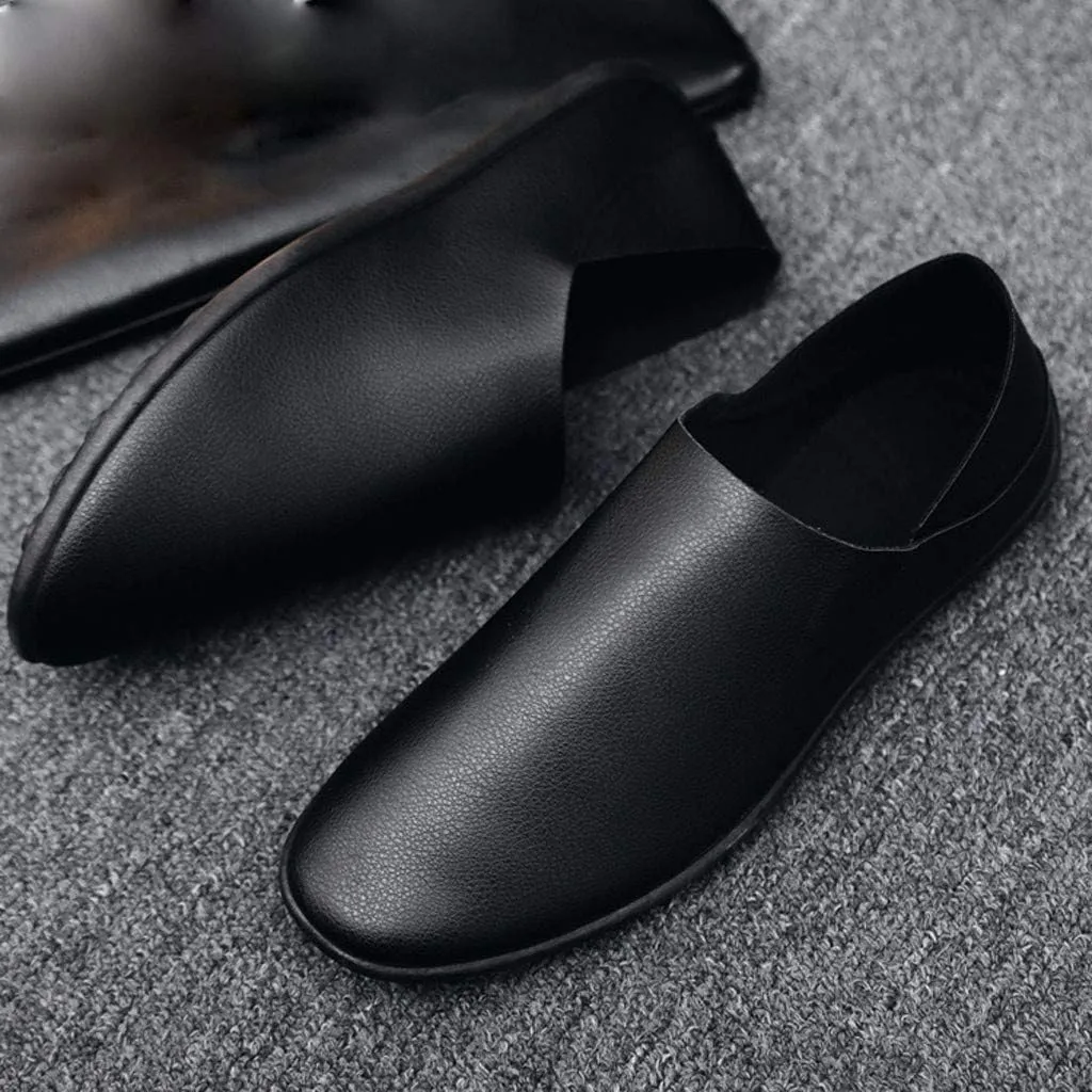 Pedal Leather Shoes Shallow Casual Lazy Soft Men's Stitching Mouth Mens Casual Comfortable Shoes