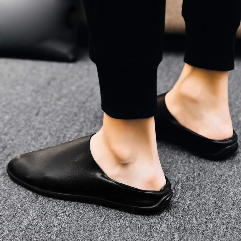 Pedal Leather Shoes Shallow Casual Lazy Soft Men's Stitching Mouth Mens Casual Comfortable Shoes
