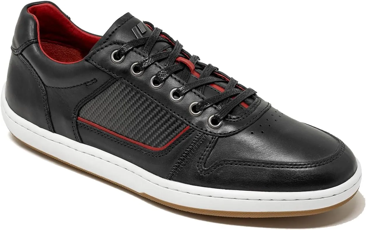 Piloti Driving Shoes for Men, Compass Italian Leather Carbon Panel Everyday Driving Sneaker