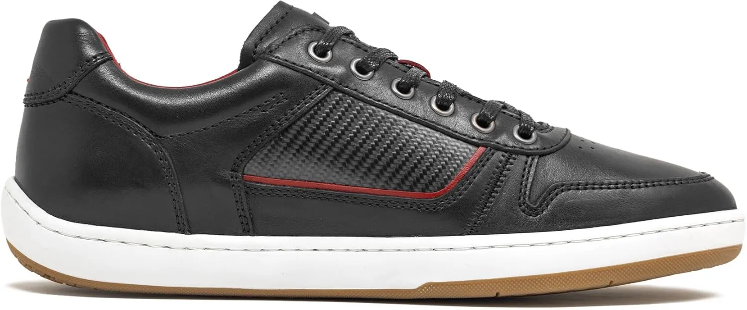 Piloti Driving Shoes for Men, Compass Italian Leather Carbon Panel Everyday Driving Sneaker