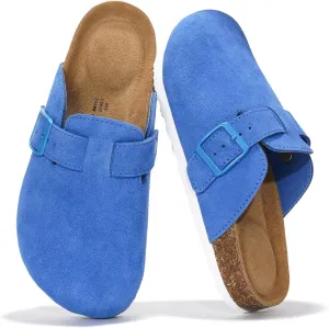 Project Cloud Genuine Leather Footbed Clogs for Women - Memory Foam Arch Support Slippers for Women - Trendy Slip-ons Women's Mules & Clogs Sandals (Benton)