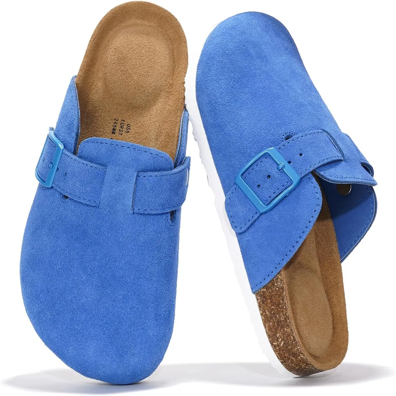 Project Cloud Genuine Leather Footbed Clogs for Women - Memory Foam Arch Support Slippers for Women - Trendy Slip-ons Women's Mules & Clogs Sandals (Benton)