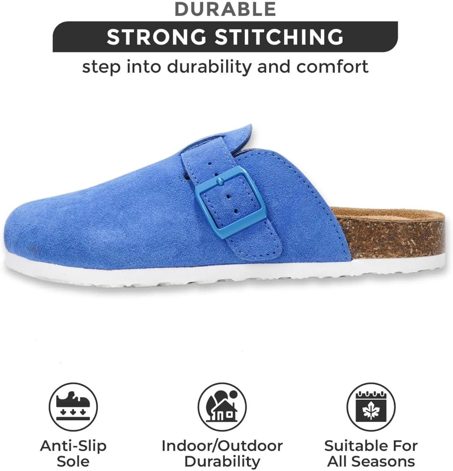 Project Cloud Genuine Leather Footbed Clogs for Women - Memory Foam Arch Support Slippers for Women - Trendy Slip-ons Women's Mules & Clogs Sandals (Benton)