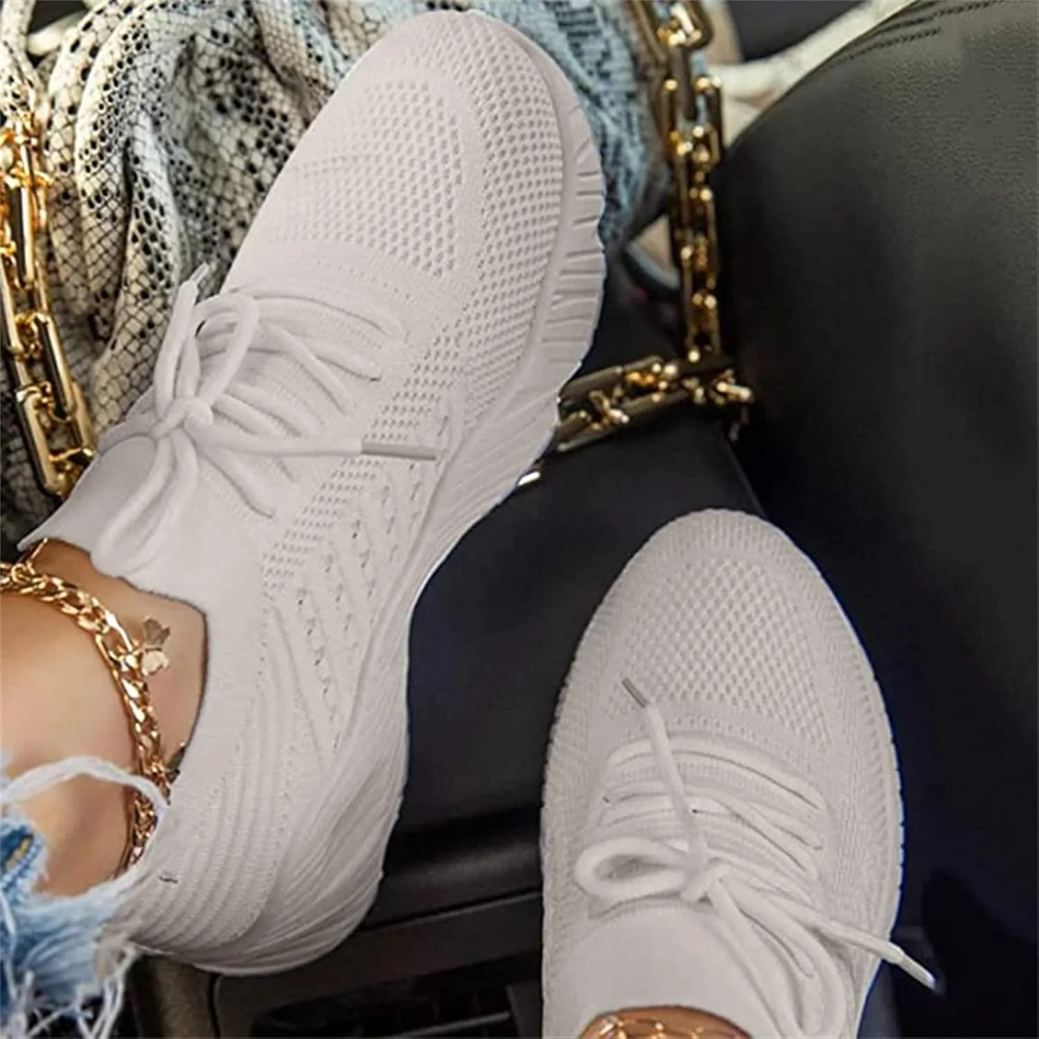 Running Shoes For Women Arch Support Walking Shoes Comfort Light Weight Mesh Gym Shoes Casual Tennis Slip On Sneakers