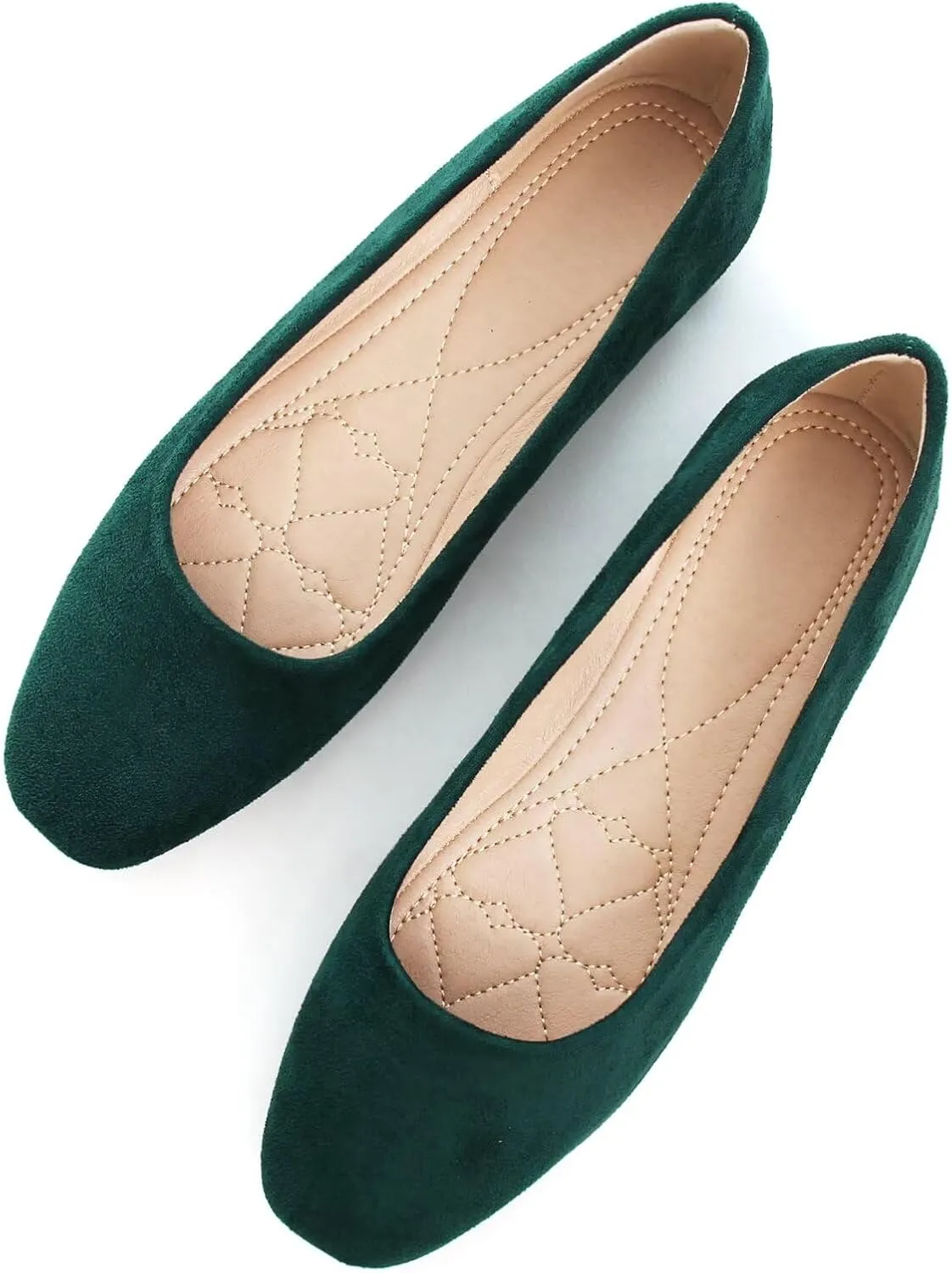 SAILING LU Flats for Women Comfortable Solid Color Soft Flats Square Toe Ballet Casual Work Shoes Dressy Slip-ons Loafers
