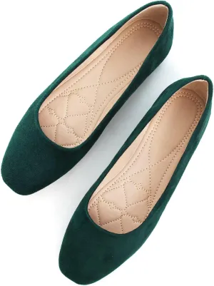 SAILING LU Flats for Women Comfortable Solid Color Soft Flats Square Toe Ballet Casual Work Shoes Dressy Slip-ons Loafers