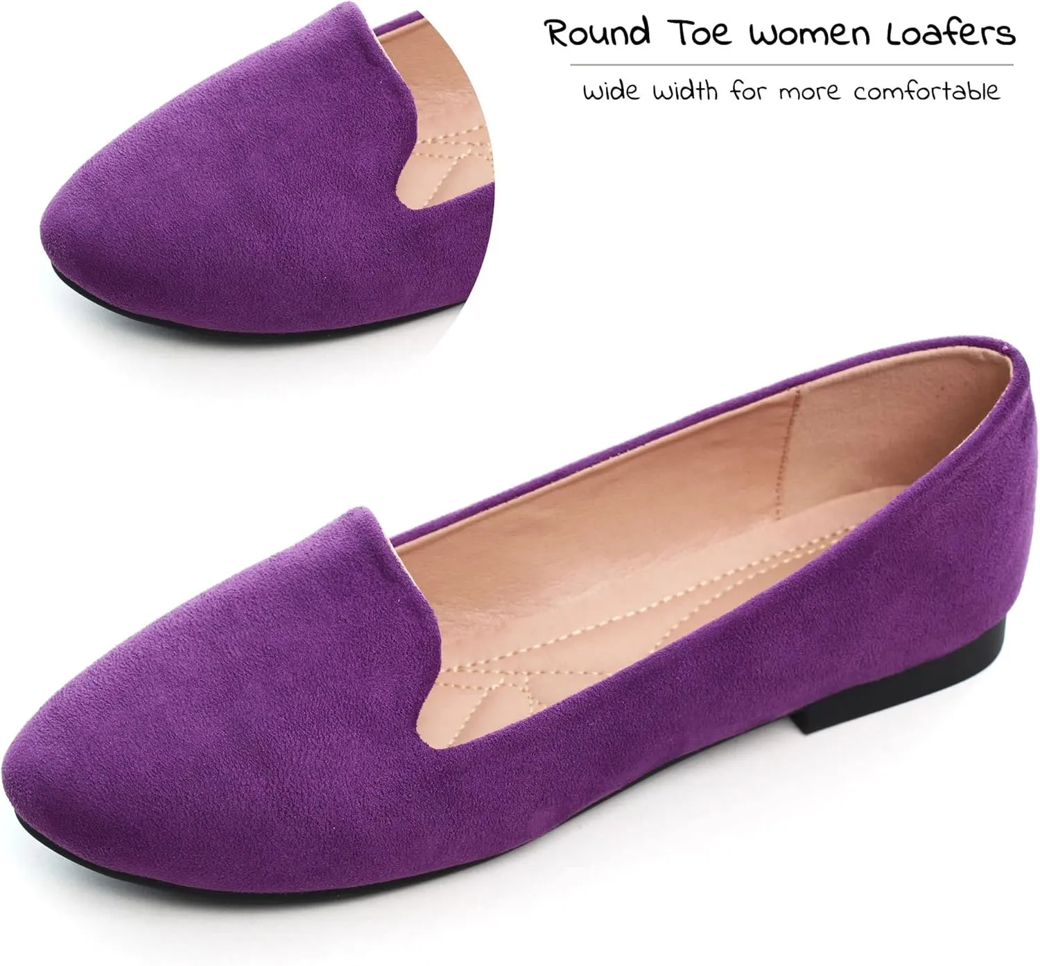 SAILING LU Women Round Toe Flats Comfortable Fashion Ballet Flat Shoes for Women Dressy Slip-ons Loafers