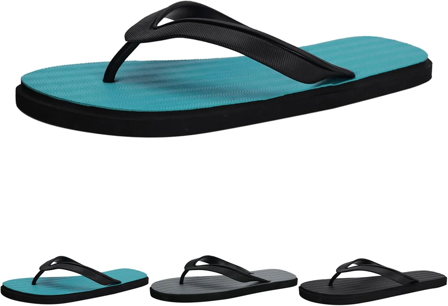 Sandals for Men Flip Flop Fashion Summer Men Flip Flops Flat Bottom and Light Cover Comfortable and Simple Style Solid Color (Black, 11)