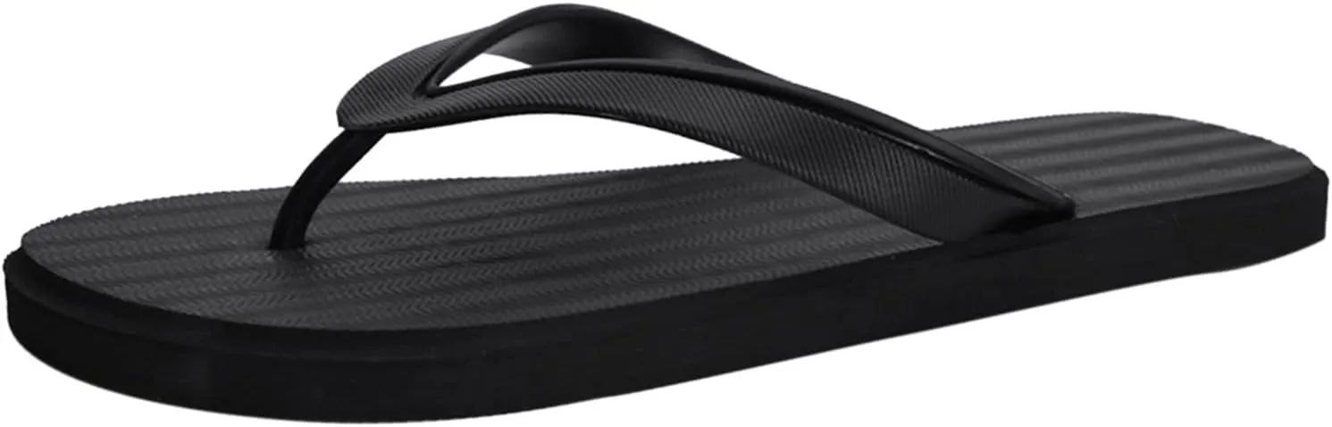 Sandals for Men Flip Flop Fashion Summer Men Flip Flops Flat Bottom and Light Cover Comfortable and Simple Style Solid Color (Black, 11)