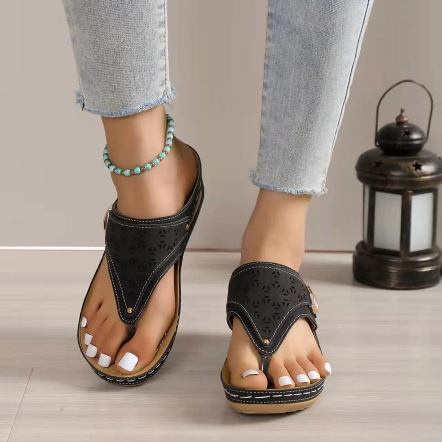 Sandals for Women 2025 Wedge Comfortable Orthopedic Sandal Womens Dressy Summer Flip Flops Casual Walking Wedges