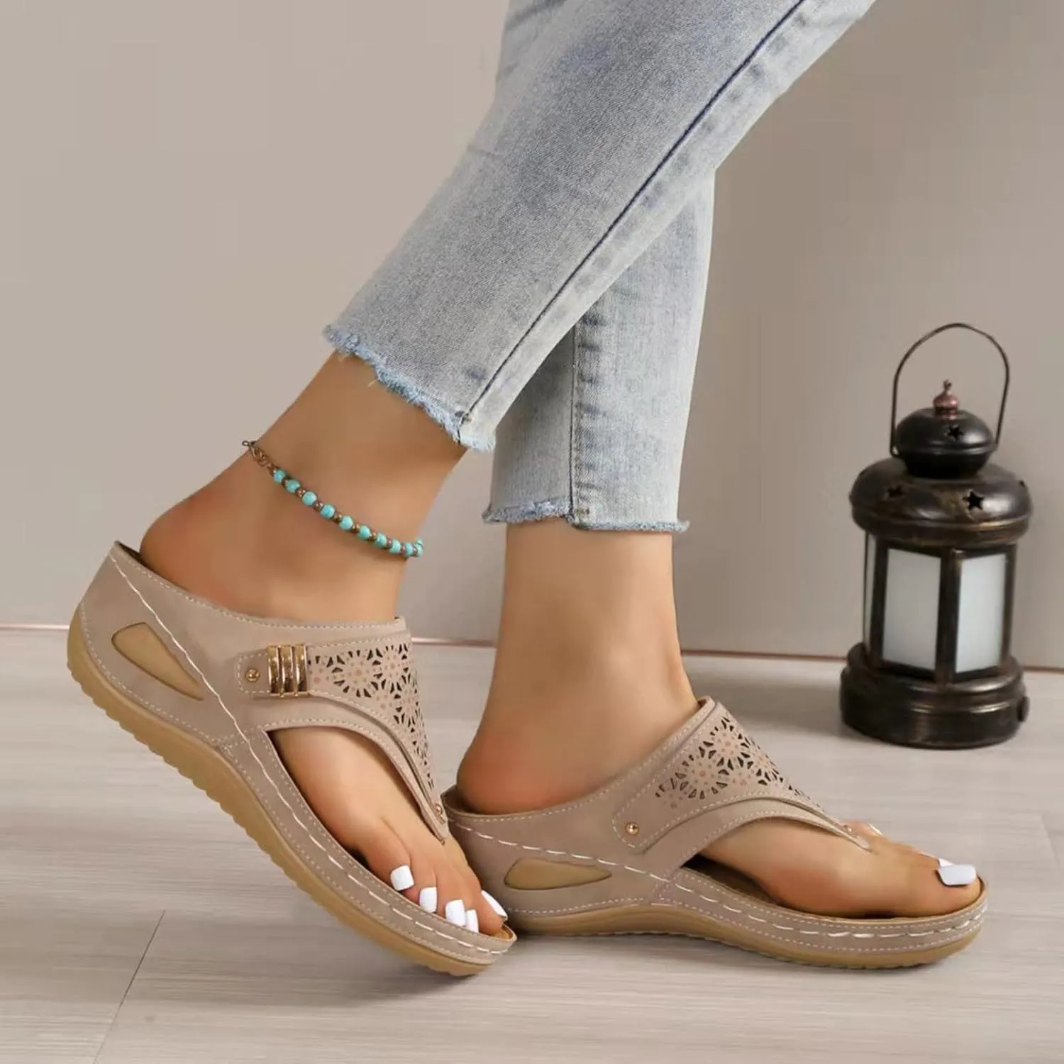 Sandals for Women 2025 Wedge Comfortable Orthopedic Sandal Womens Dressy Summer Flip Flops Casual Walking Wedges