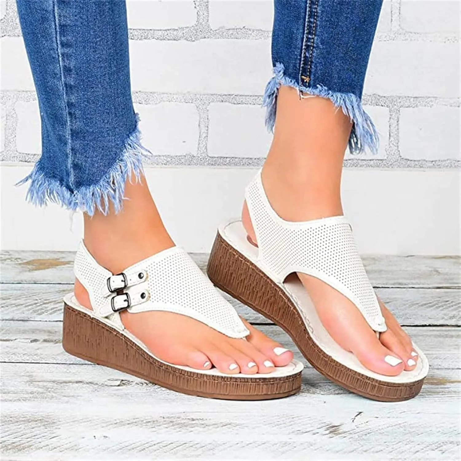 Sandals For Women Dressy Summer,Women's T-Strap Beach Sandals Casual Gladiator Strappy Thong Flip Flops Flat Slippers