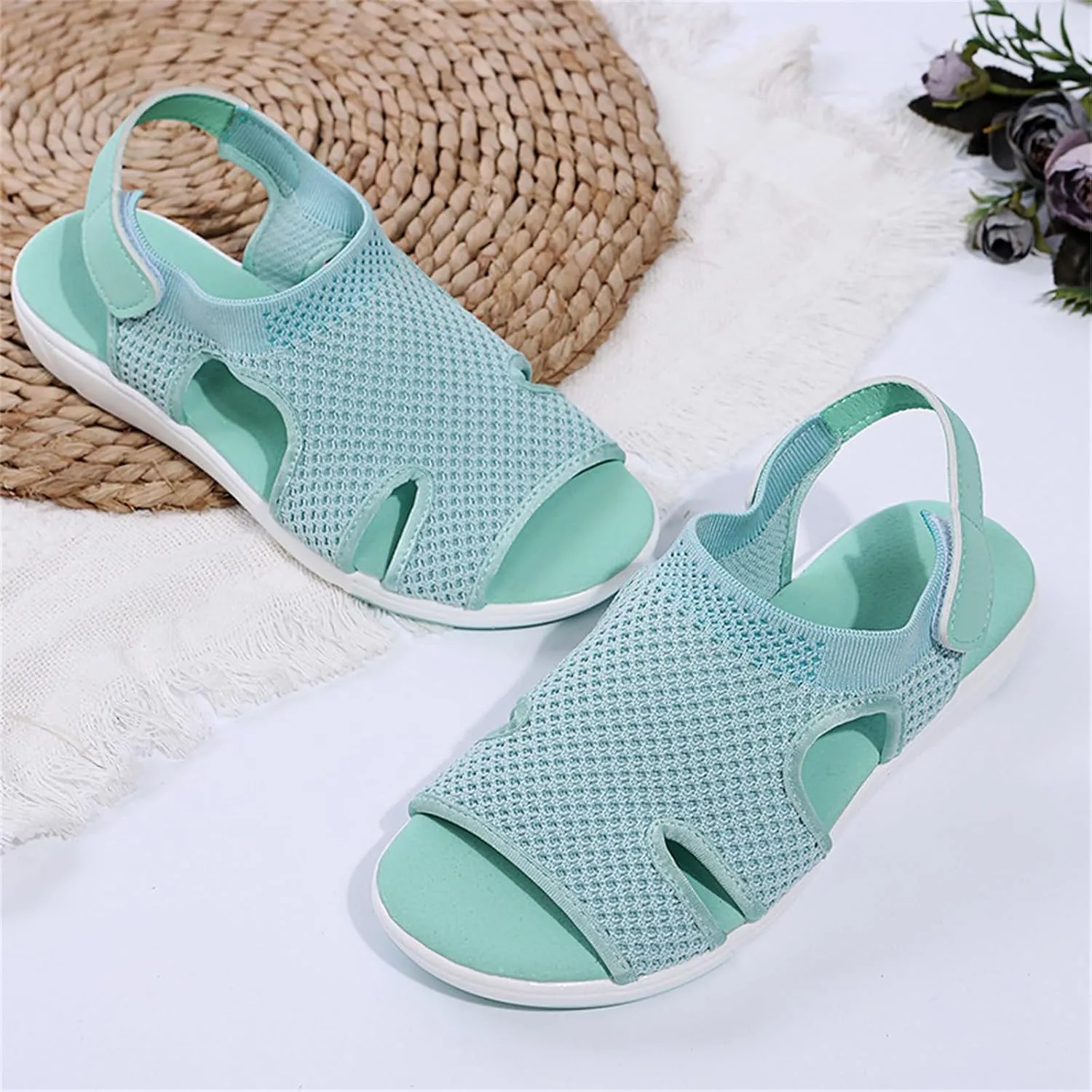 Sandals Women Comfortable Dressy Wedge Platform Sandals Ankle Strap Casual Summer Flatform Walking Orthopedic Shoes