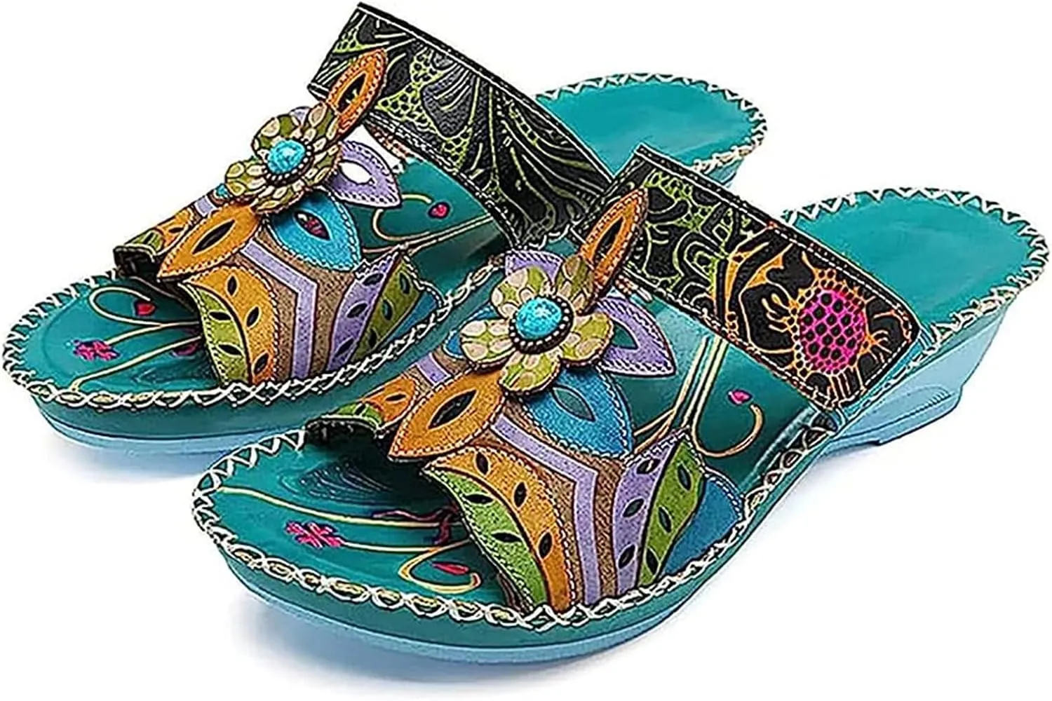 Sandals Women Dressy Summer Flat Strappy Womens Fashion Orthotic Flip Flops Ladies Slip On Lightweight Athletic Sandals With Comfortable Plantar Fasciitis Arch Support, 9, Green