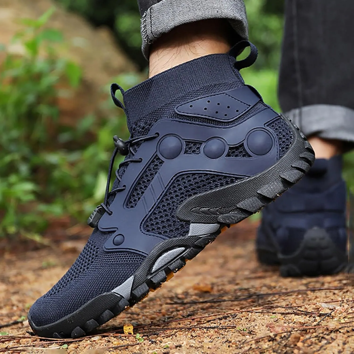Slip on Walking Shoes for Men Comfort Memory Foam Hiking Shoes Breathable Lightweight Fashion Sneakers Non Slip Arch Support Cushioning Training Gym Shoes Wide Width
