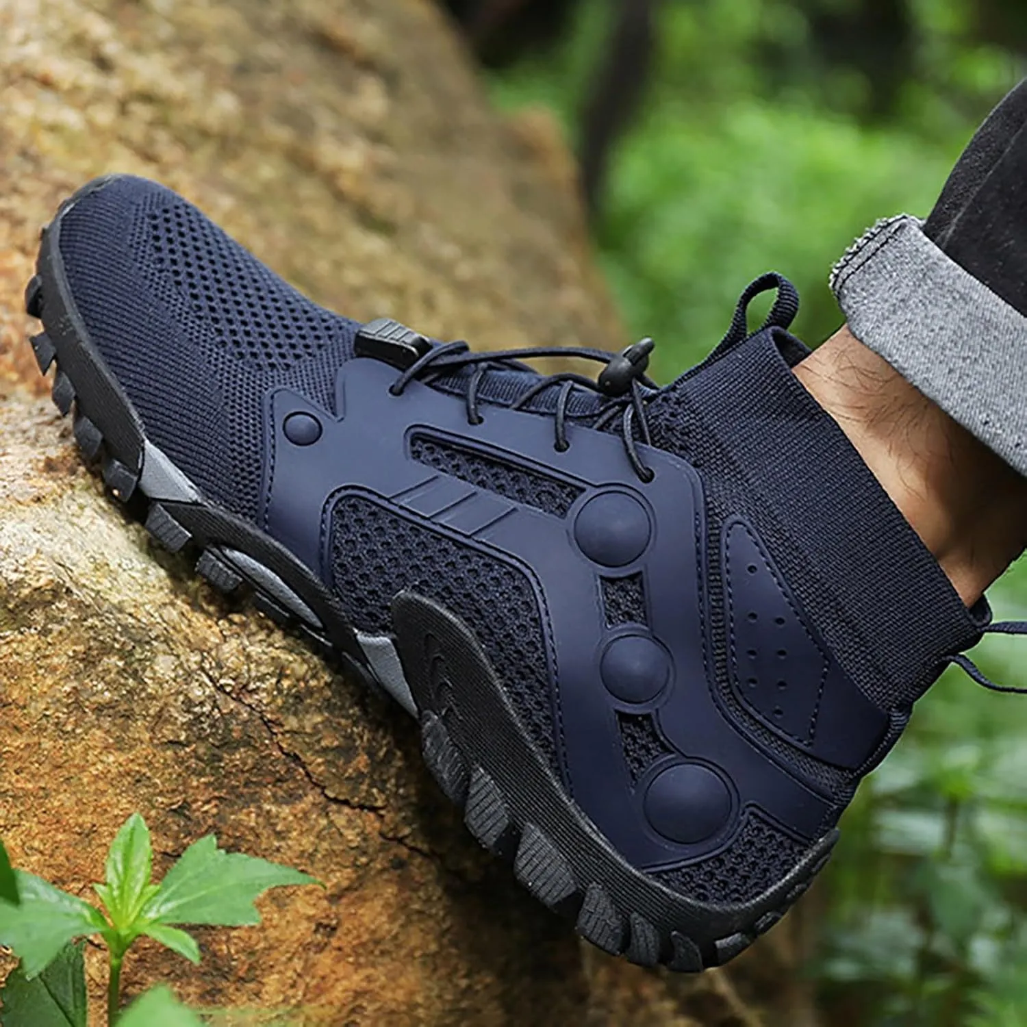 Slip on Walking Shoes for Men Comfort Memory Foam Hiking Shoes Breathable Lightweight Fashion Sneakers Non Slip Arch Support Cushioning Training Gym Shoes Wide Width