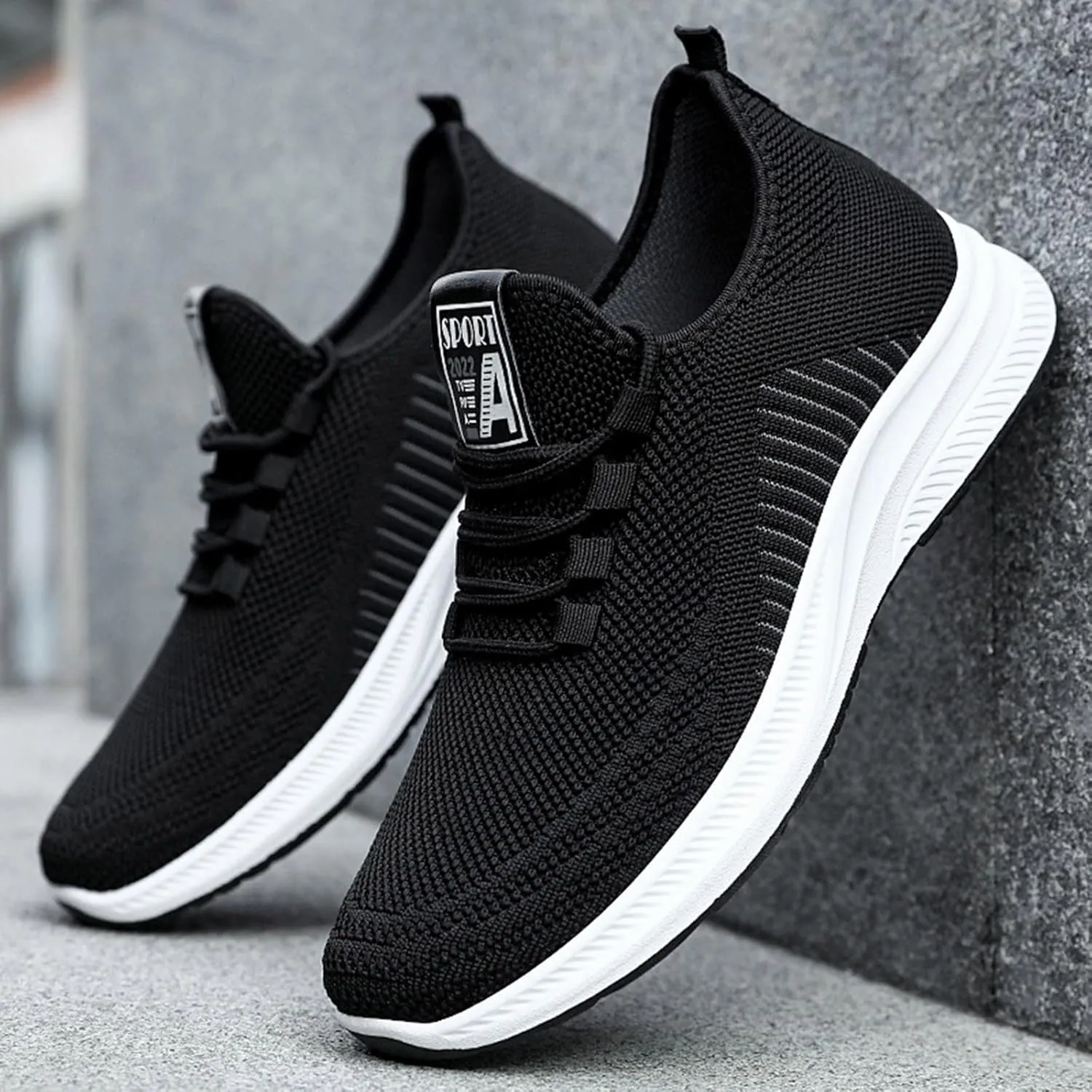 Slip on Walking Shoes for Men Comfortable Memory Foam Breathable Mesh Fashion Sneakers Non Slip Arch Support Cushioning Athletic Running Shoes