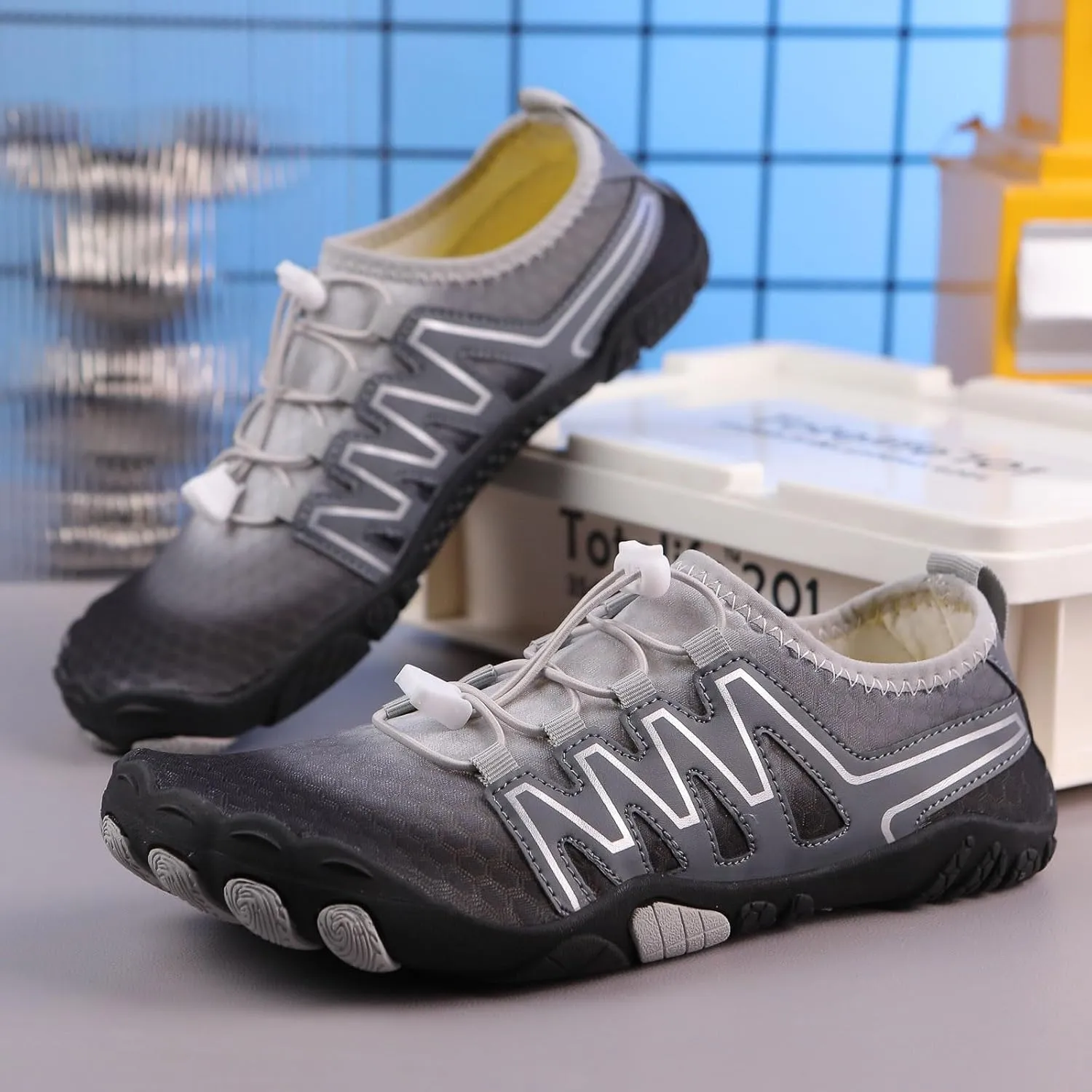 Slip on Walking Shoes for Men Comfy Memory Foam Hiking Shoes Ultra Lightweight Breathable Fashion Sneakers Lace Up Non Slip Travel Jogging Training Gym Shoes Wide Width