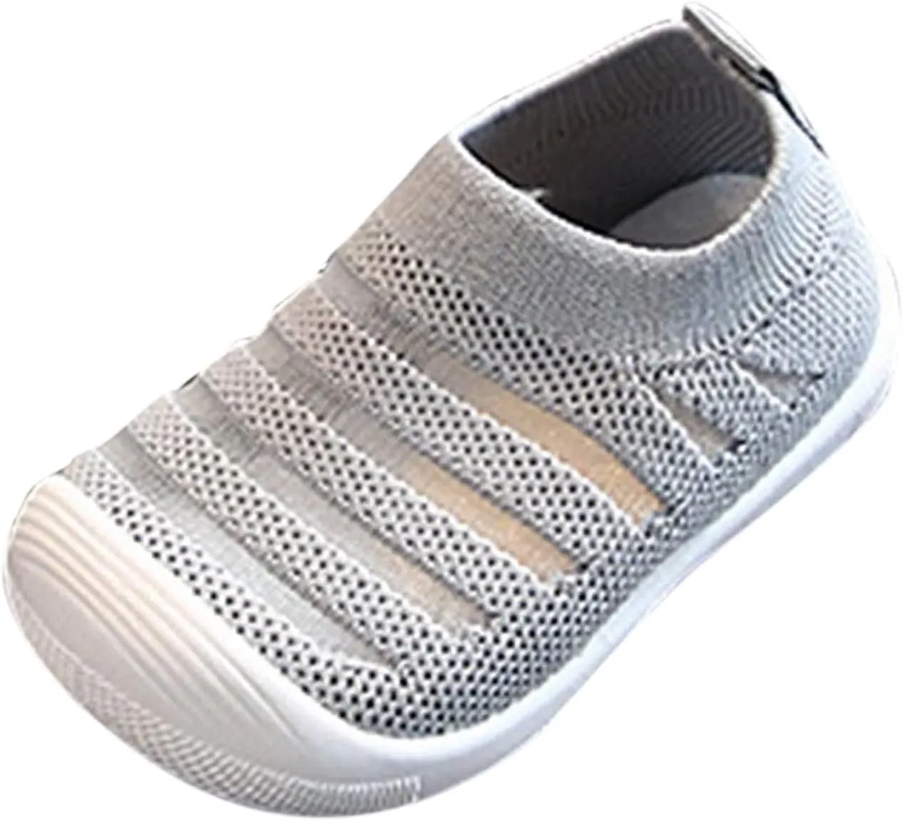 Summer and Autumn Cute Girls Flying Woven Mesh Breathable Flat Solid Color Slip On Comfortable Size 9 Kids Shoes Girls