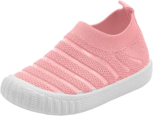 Summer and Autumn Girls Flying Woven Mesh Breathable Comfortable Flat Casual Cute Toddler School Shoes