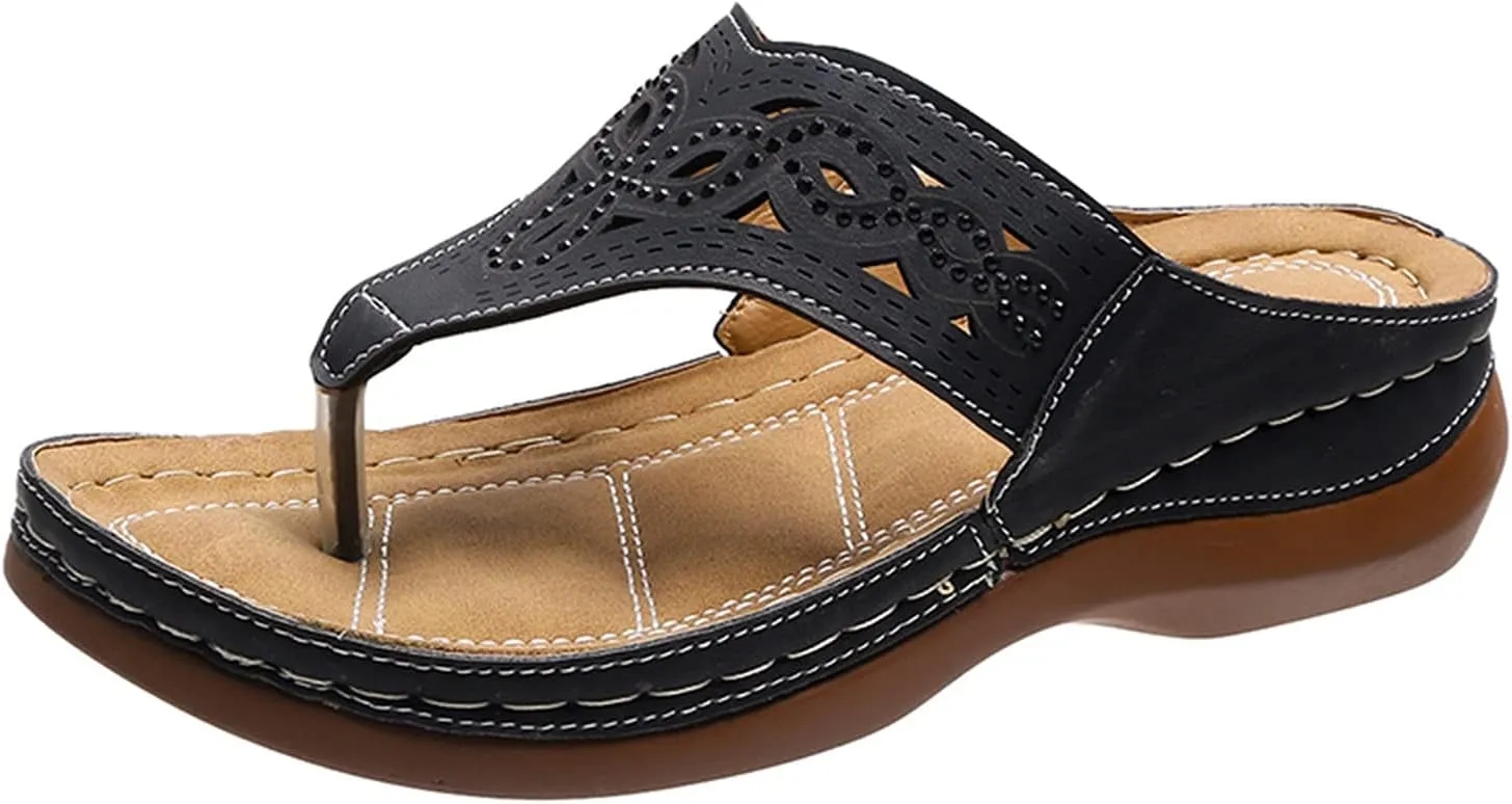 Summer Sandals for Women 2025 Wedge Comfortable Orthopedic Spring Shoes Womens Dressy Casual Walking Flip Flops