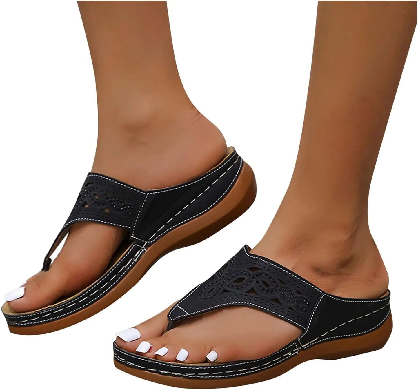 Summer Sandals for Women 2025 Wedge Comfortable Orthopedic Spring Shoes Womens Dressy Casual Walking Flip Flops