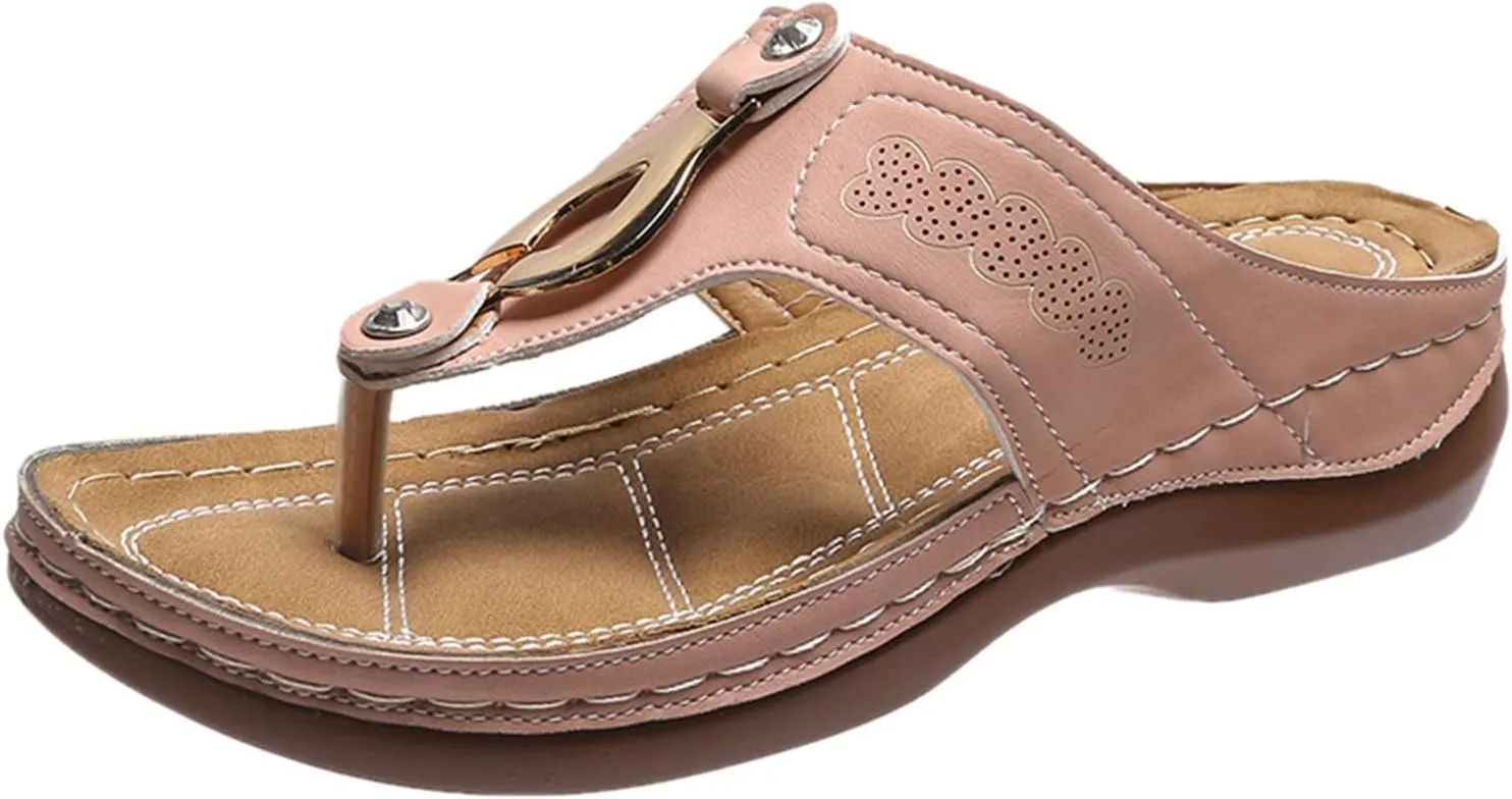 Summer Sandals for Women 2025 Wedge Comfortable Orthopedic Spring Shoes Womens Dressy Casual Walking Flip Flops