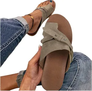 Summer Sandals For Women,Women Strappy Flat Sadals Flat Dressy Flip-Flops Clip Toe T-Strap Gladiator Thong Beach Sandals